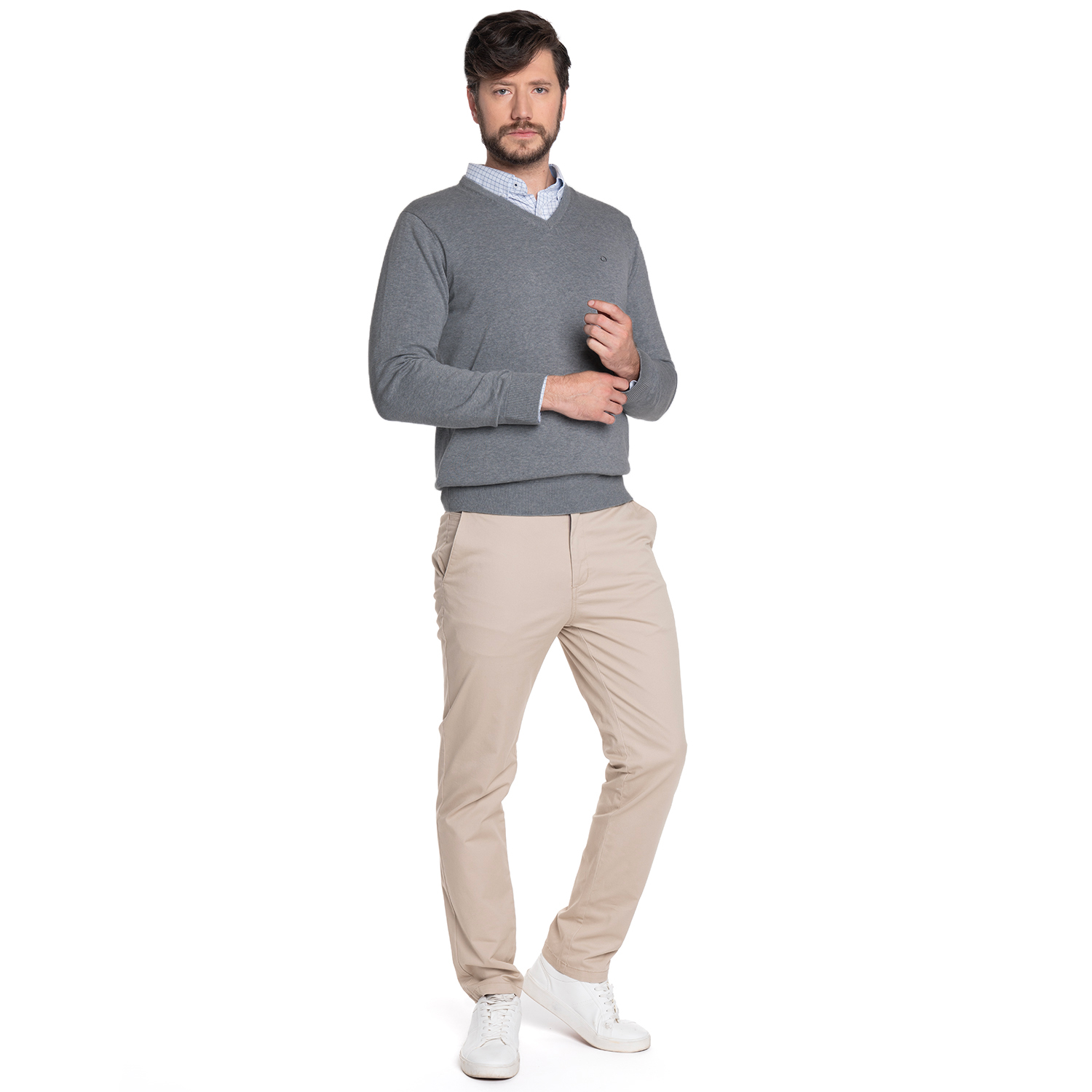 SWEATER HOMBRE CUELLO V VENECIA | GRIS - 4