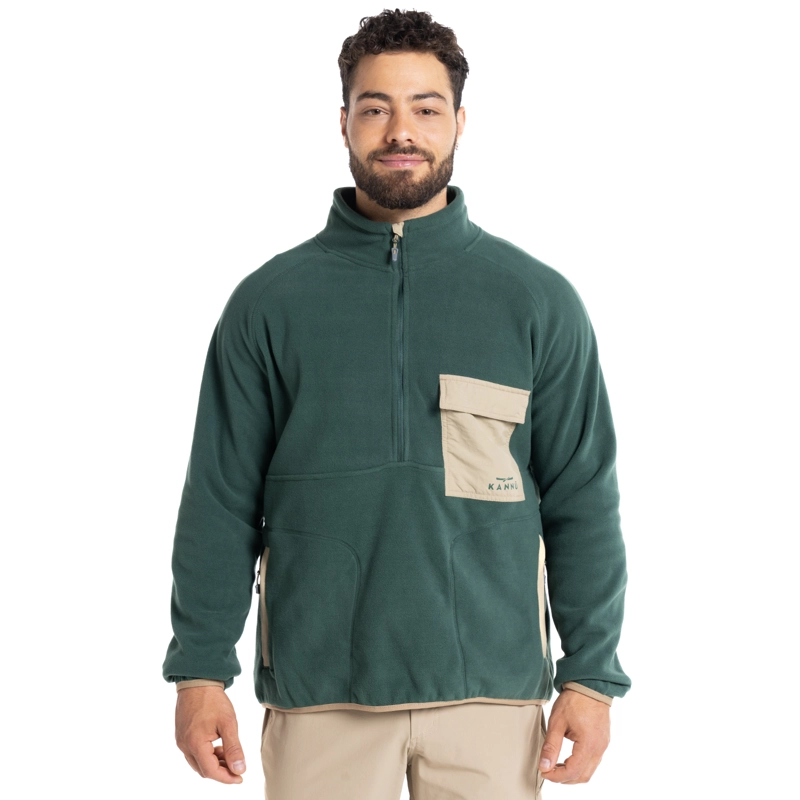 MEN'S PUELO 1/4 ZIP FLEECE | VERDE PETRÓLEO - 1