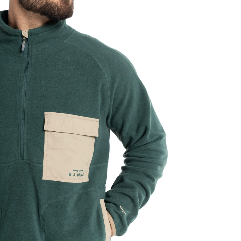 MEN'S PUELO 1/4 ZIP FLEECE | VERDE PETRÓLEO - 3