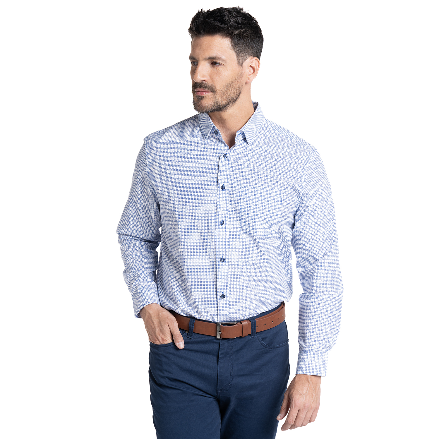 CAMISA FANTASIA ESTAMPADA REGULAR FIT | AZUL - 5
