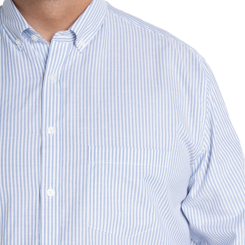 CAMISA OXFORD LISTADA REGULAR FIT | AZUL CLARO - 3
