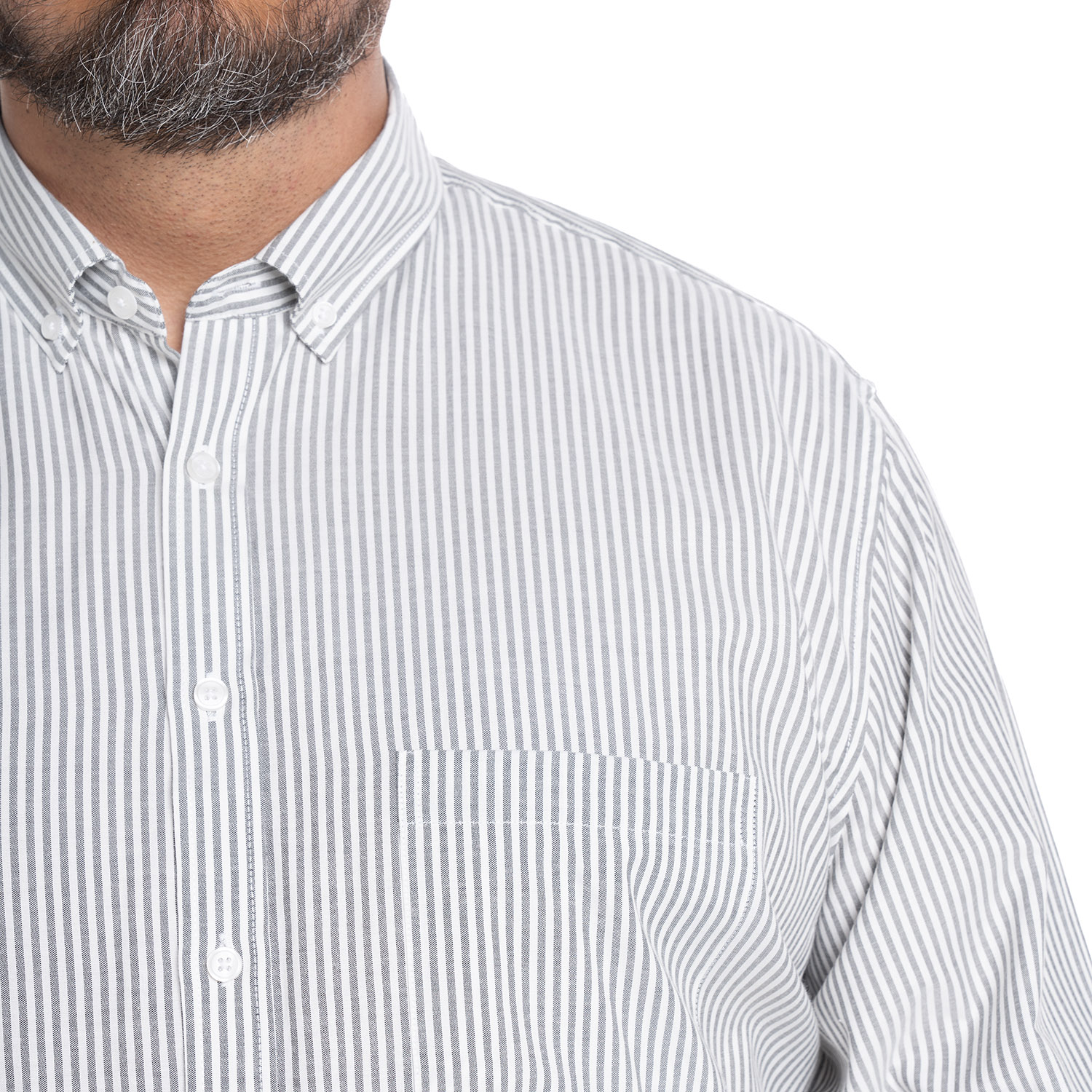 CAMISA OXFORD LISTADA REGULAR FIT | NEGRO - 3