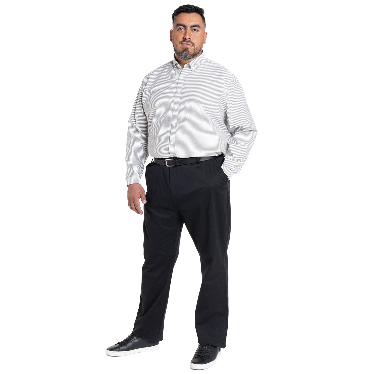 CAMISA OXFORD LISTADA REGULAR FIT | NEGRO - 4