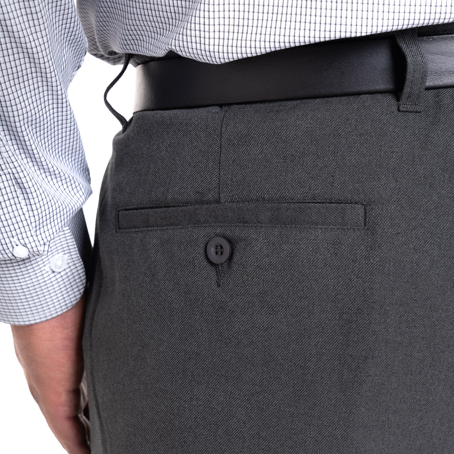 PANTALON CASIMIR FRENTE PLANO REGULAR FIT | GRIS OSCURO - 3