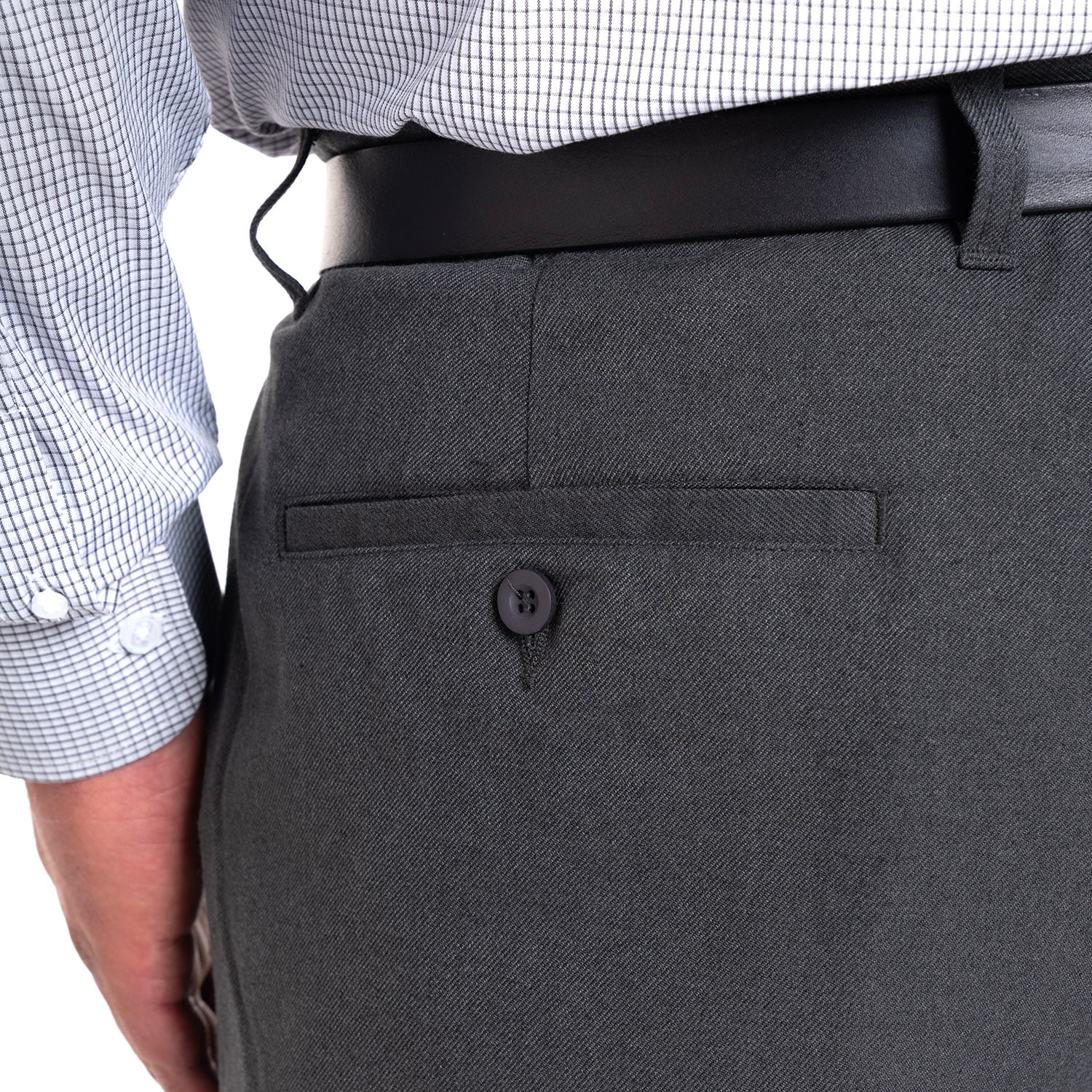PANTALON CASIMIR FRENTE PLANO REGULAR FIT | GRIS OSCURO - 3