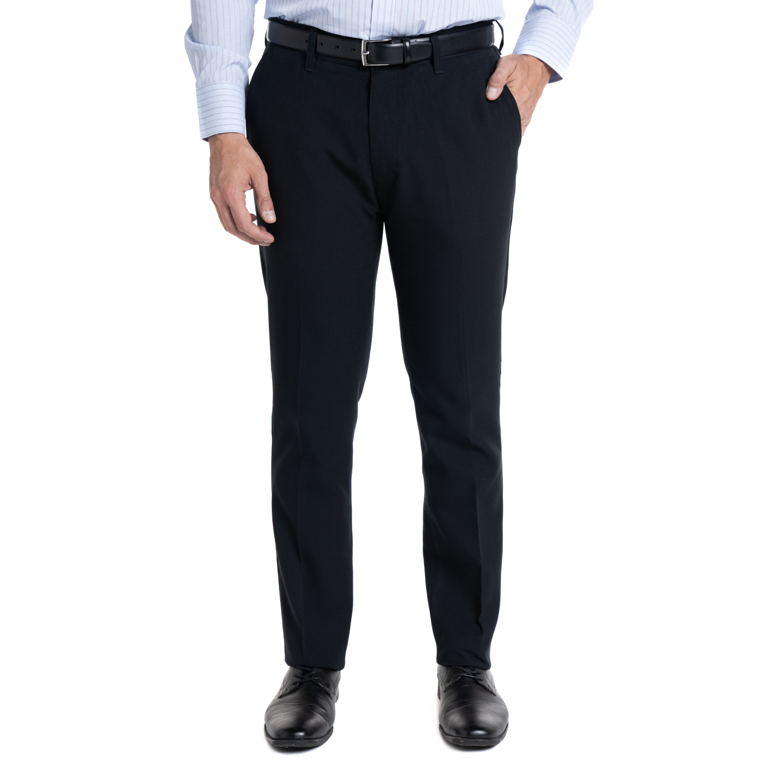PANTALON CASIMIR FRENTE PLANO REGULAR FIT | NEGRO - 5
