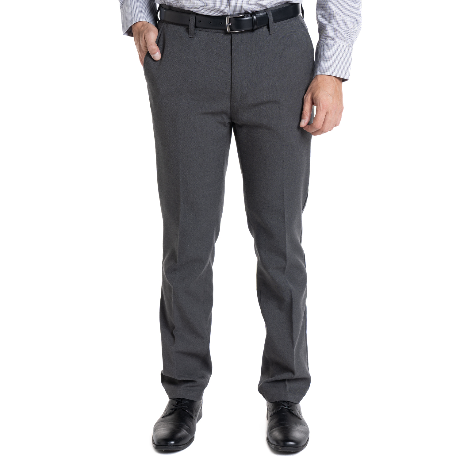 PANTALON CASIMIR FRENTE PLANO REGULAR FIT | GRIS OSCURO - 1