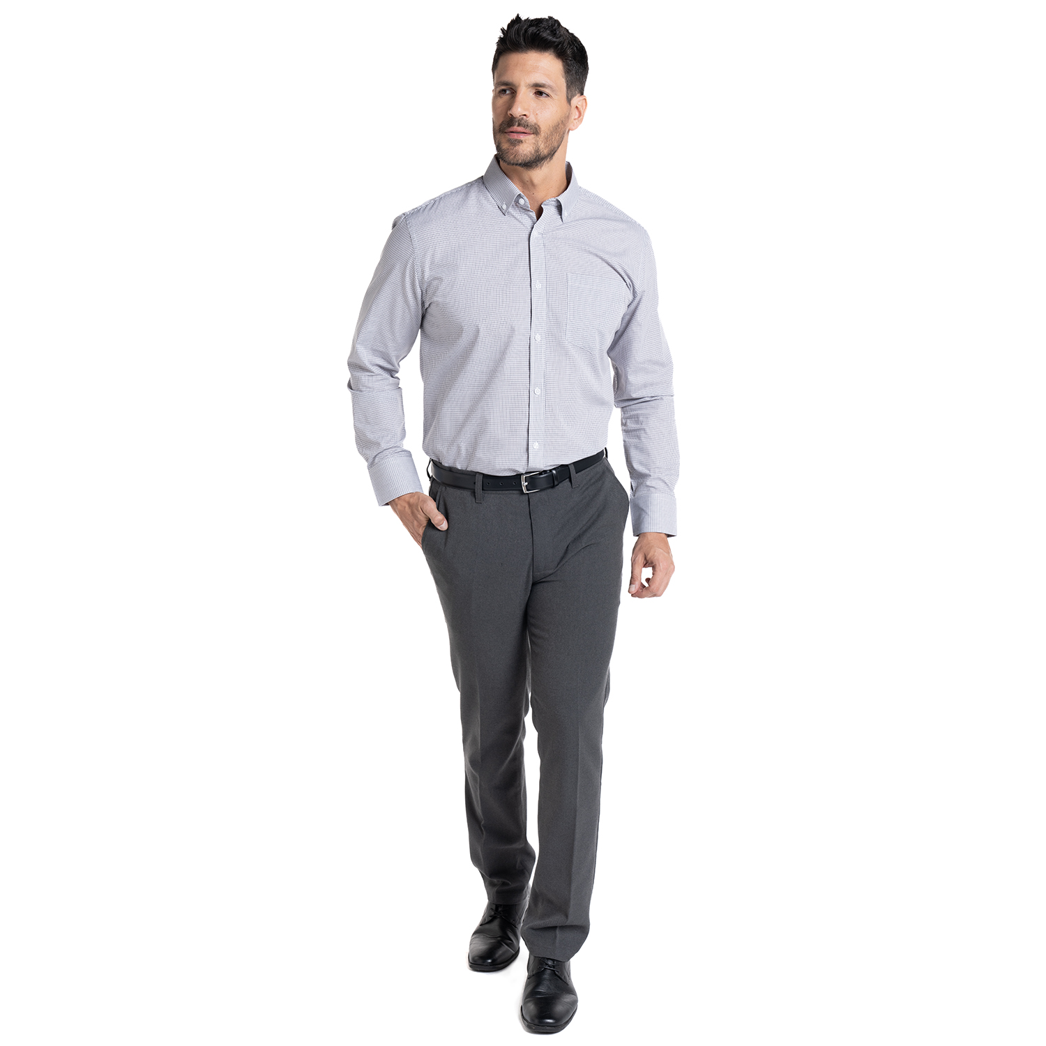 PANTALON CASIMIR FRENTE PLANO REGULAR FIT | GRIS OSCURO - 4