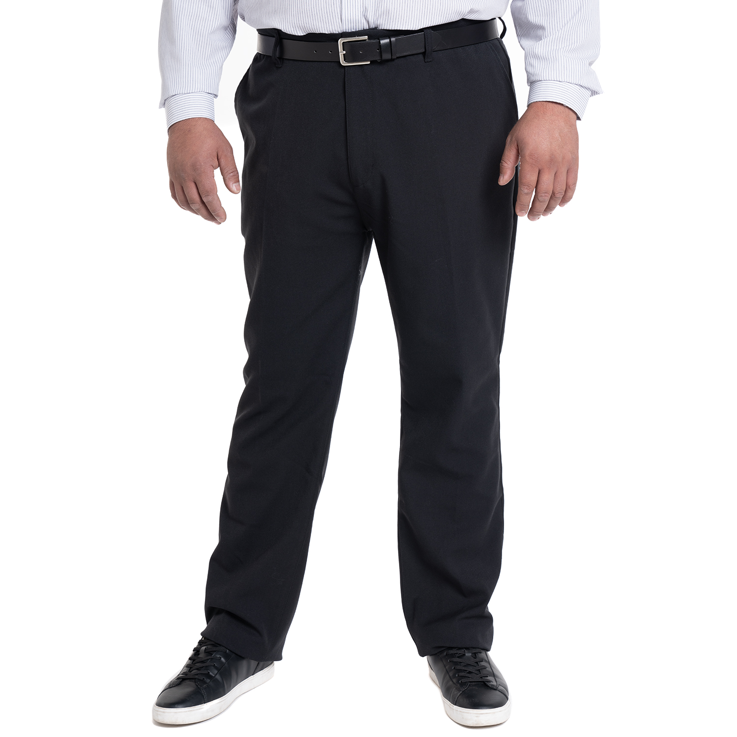 PANTALON CASIMIR FRENTE PLANO REGULAR FIT | NEGRO - 1