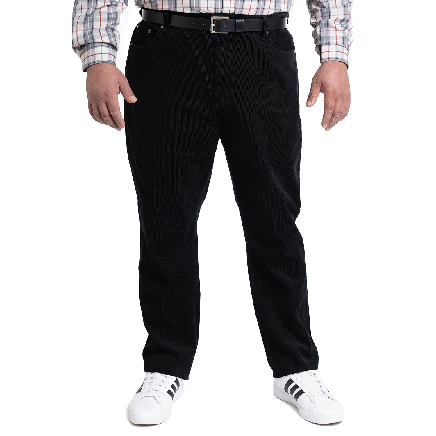 PANTALON COTELE 5 BOLSILLOS REGULAR FIT | NEGRO - 1