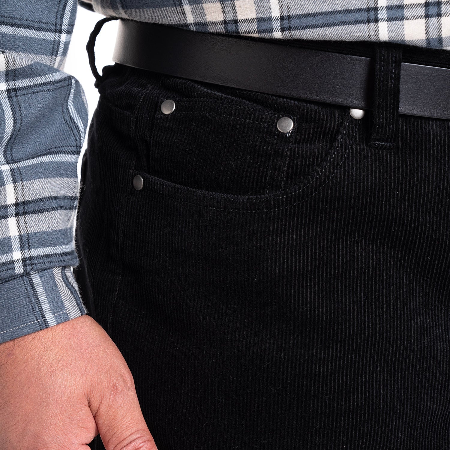 PANTALON COTELE 5 BOLSILLOS REGULAR FIT | GRIS OSCURO - 3