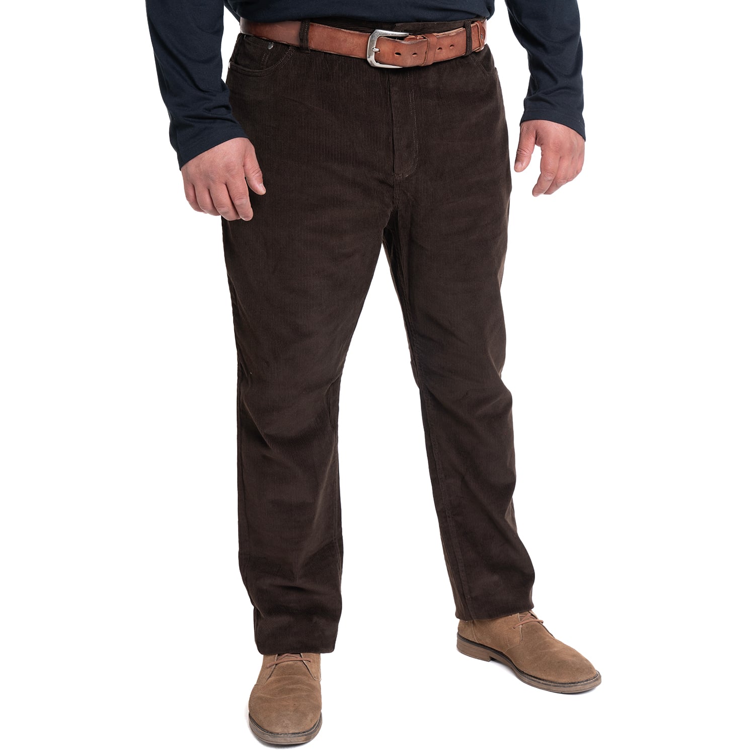 PANTALON COTELE 5 BOLSILLOS REGULAR FIT | CAFÉ OSCURO - 1