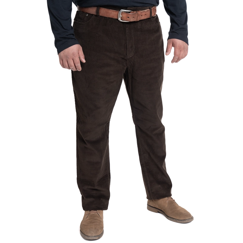 PANTALON COTELE 5 BOLSILLOS REGULAR FIT | CAFÉ OSCURO - 1