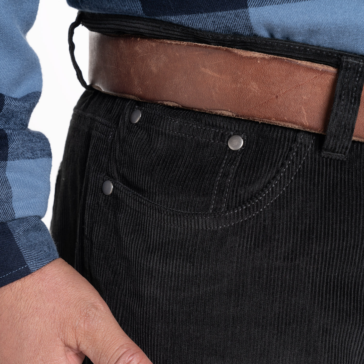 PANTALON COTELE 5 BOLSILLOS REGULAR FIT | VERDE - 3