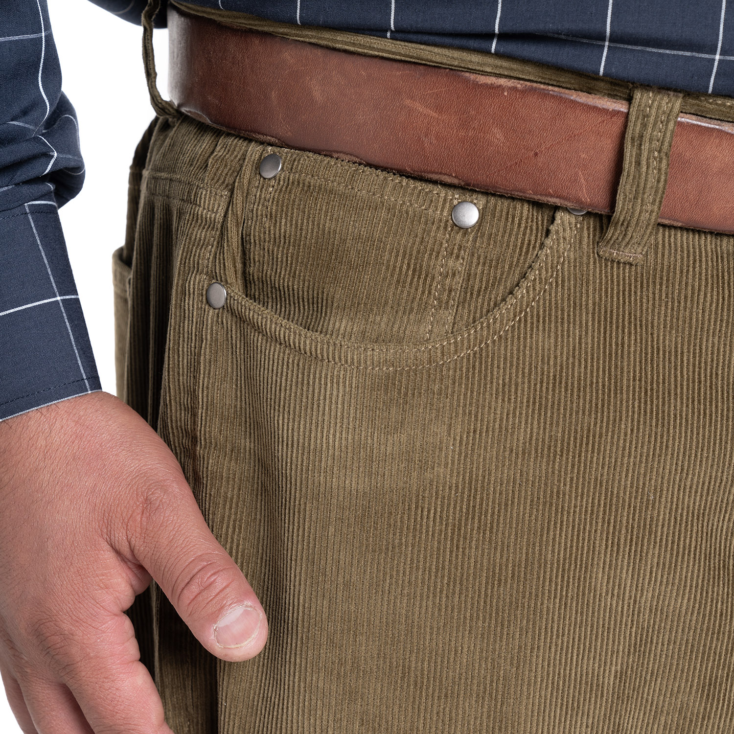 PANTALON COTELE 5 BOLSILLOS REGULAR FIT | KHAKI - 3