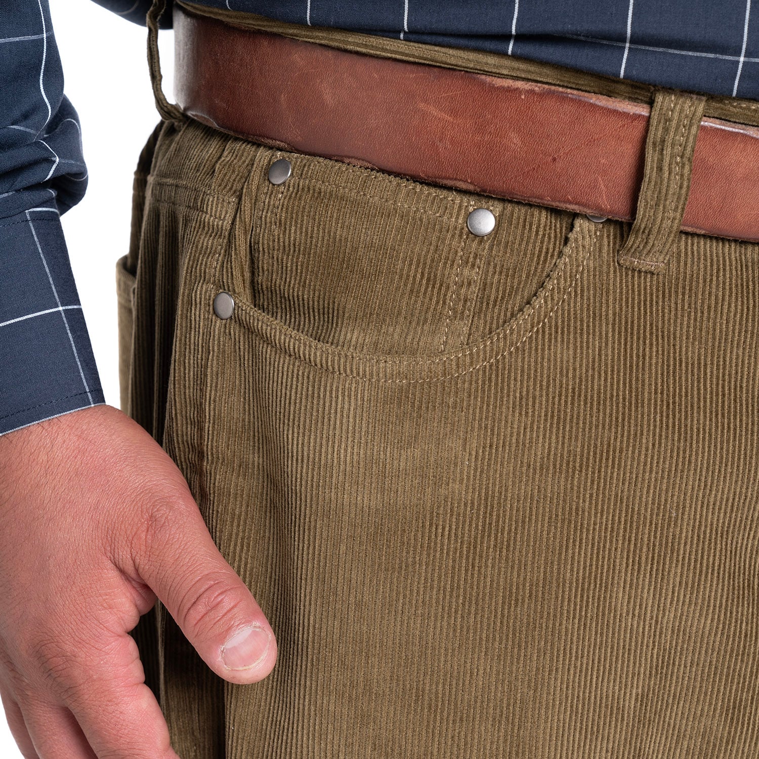 PANTALON COTELE 5 BOLSILLOS REGULAR FIT | KHAKI - 3
