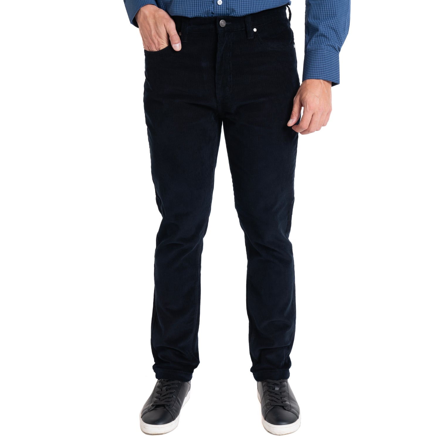 PANTALON COTELE 5 BOLSILLOS REGULAR FIT | AZUL MARINO - 1