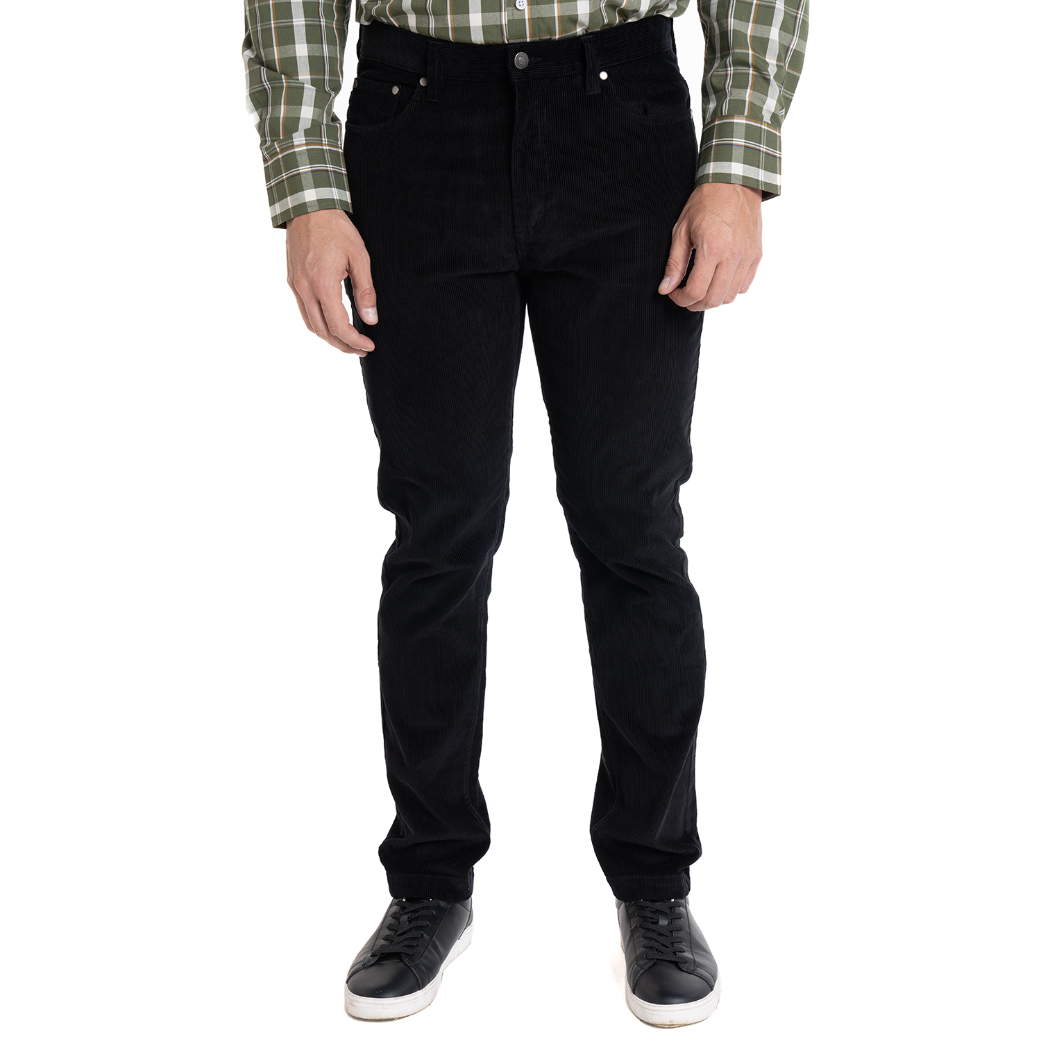PANTALON COTELE 5 BOLSILLOS REGULAR FIT | NEGRO - 1
