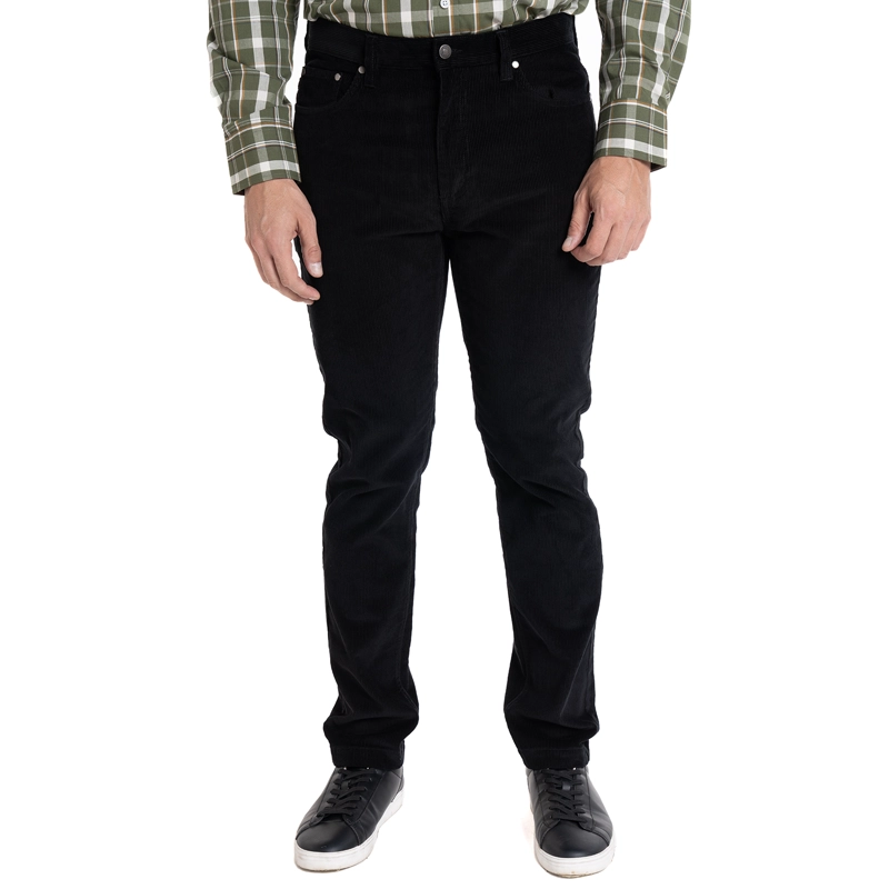 PANTALON COTELE 5 BOLSILLOS REGULAR FIT | NEGRO - 1