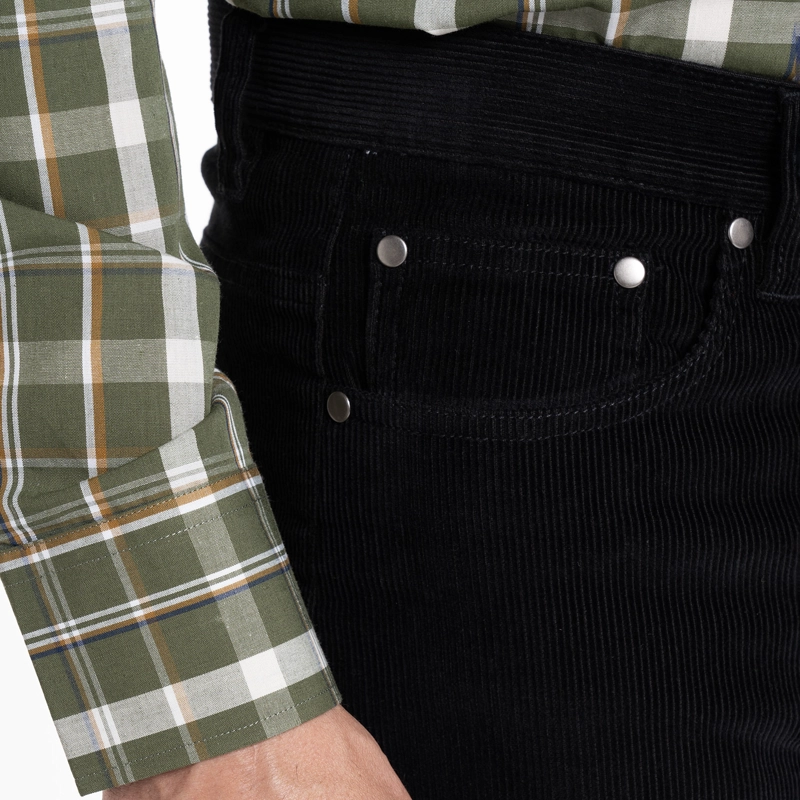 PANTALON COTELE 5 BOLSILLOS REGULAR FIT | NEGRO - 3