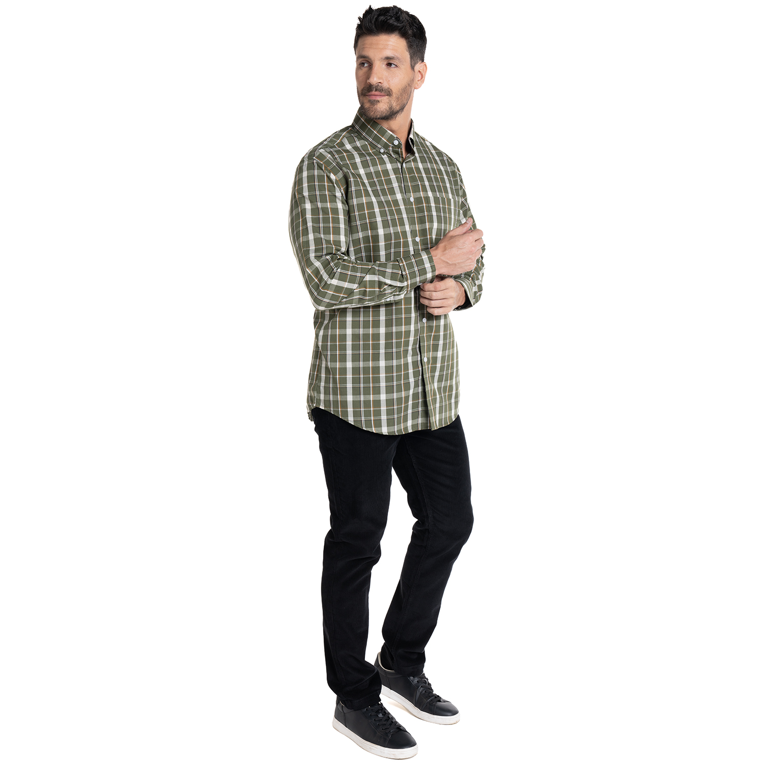 PANTALON COTELE 5 BOLSILLOS REGULAR FIT | NEGRO - 4