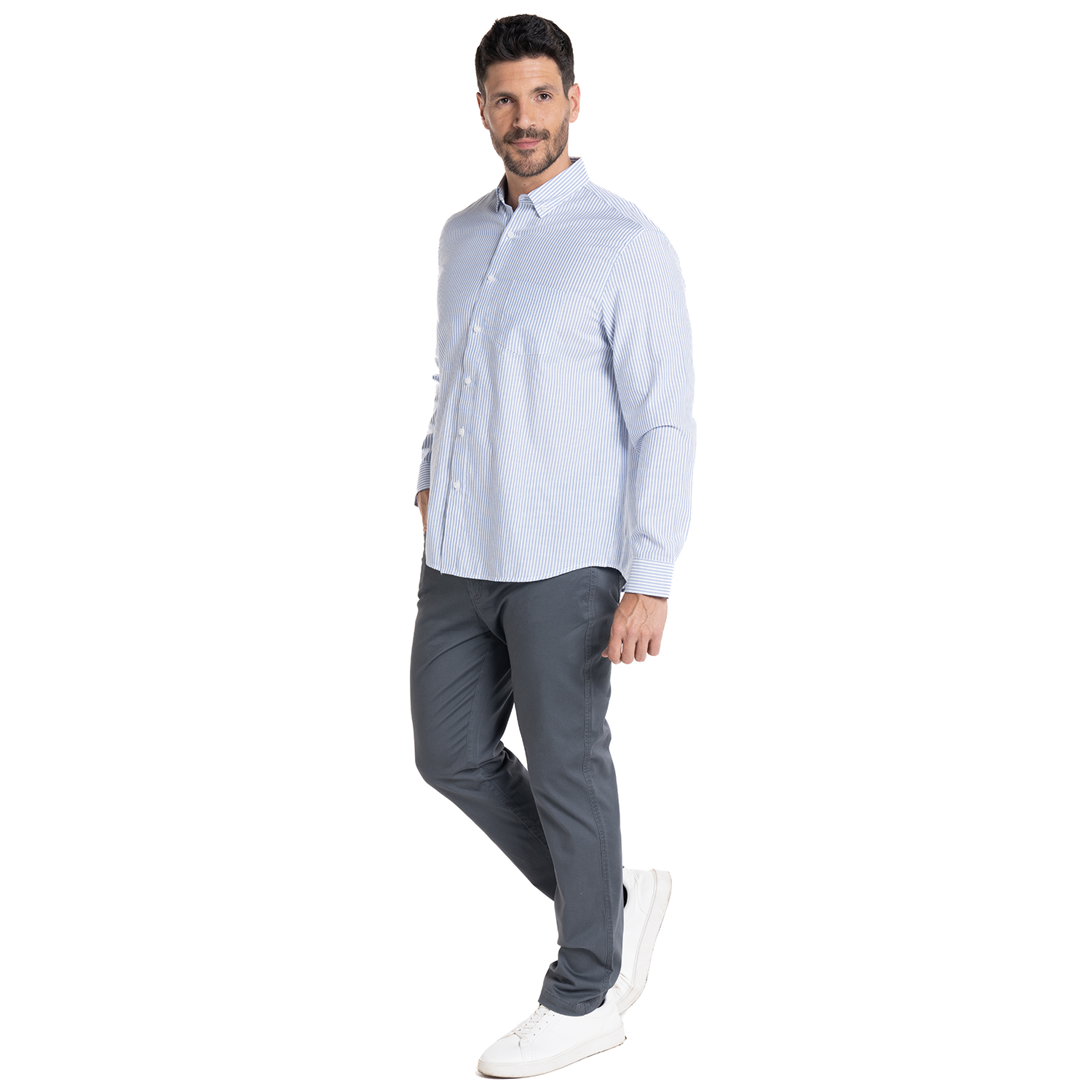 PANTALON 5 BOLSILLOS SPANDEX SLIM FIT | GRIS OSCURO - 4