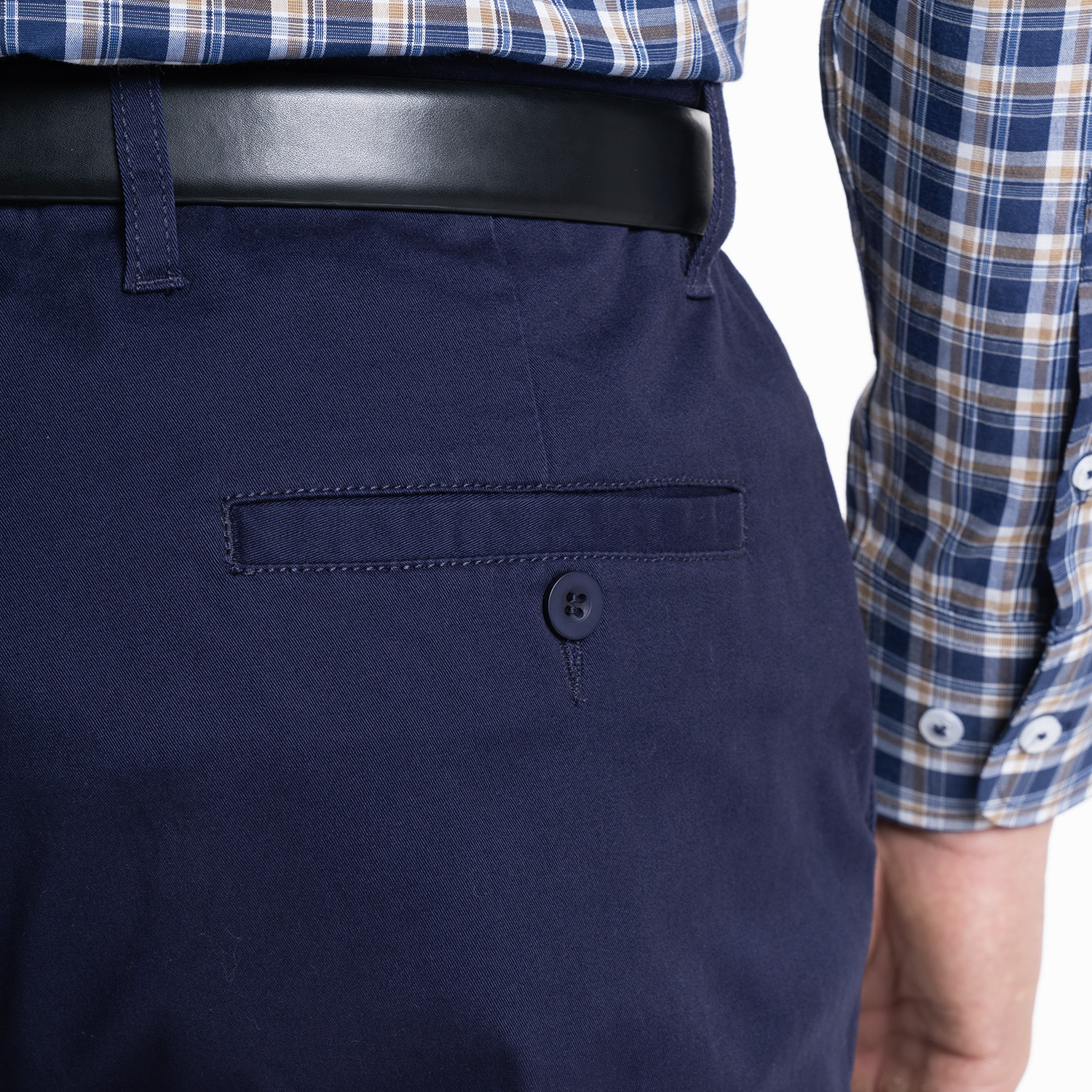 PANTALÓN FRENTE PLANO SPANDEX REGULAR FIT | AZUL - 3