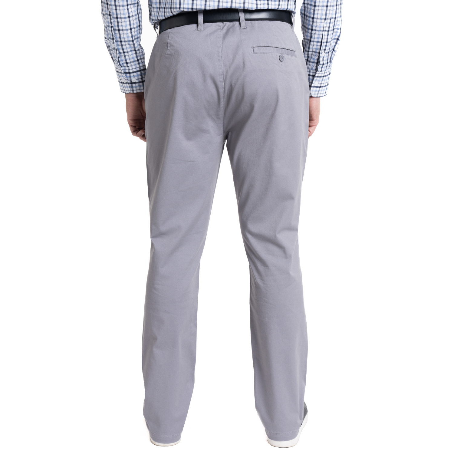 PANTALÓN FRENTE PLANO SPANDEX REGULAR FIT | GRIS CLARO - 2