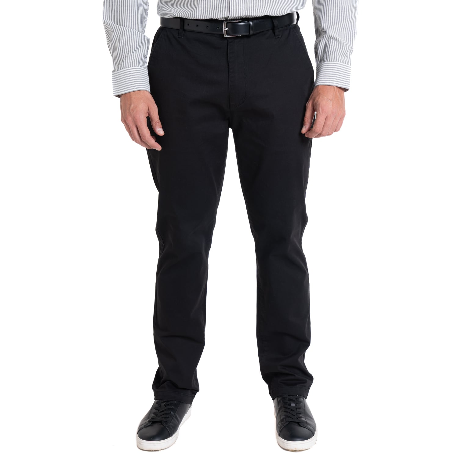 PANTALÓN FRENTE PLANO SPANDEX REGULAR FIT | NEGRO - 1