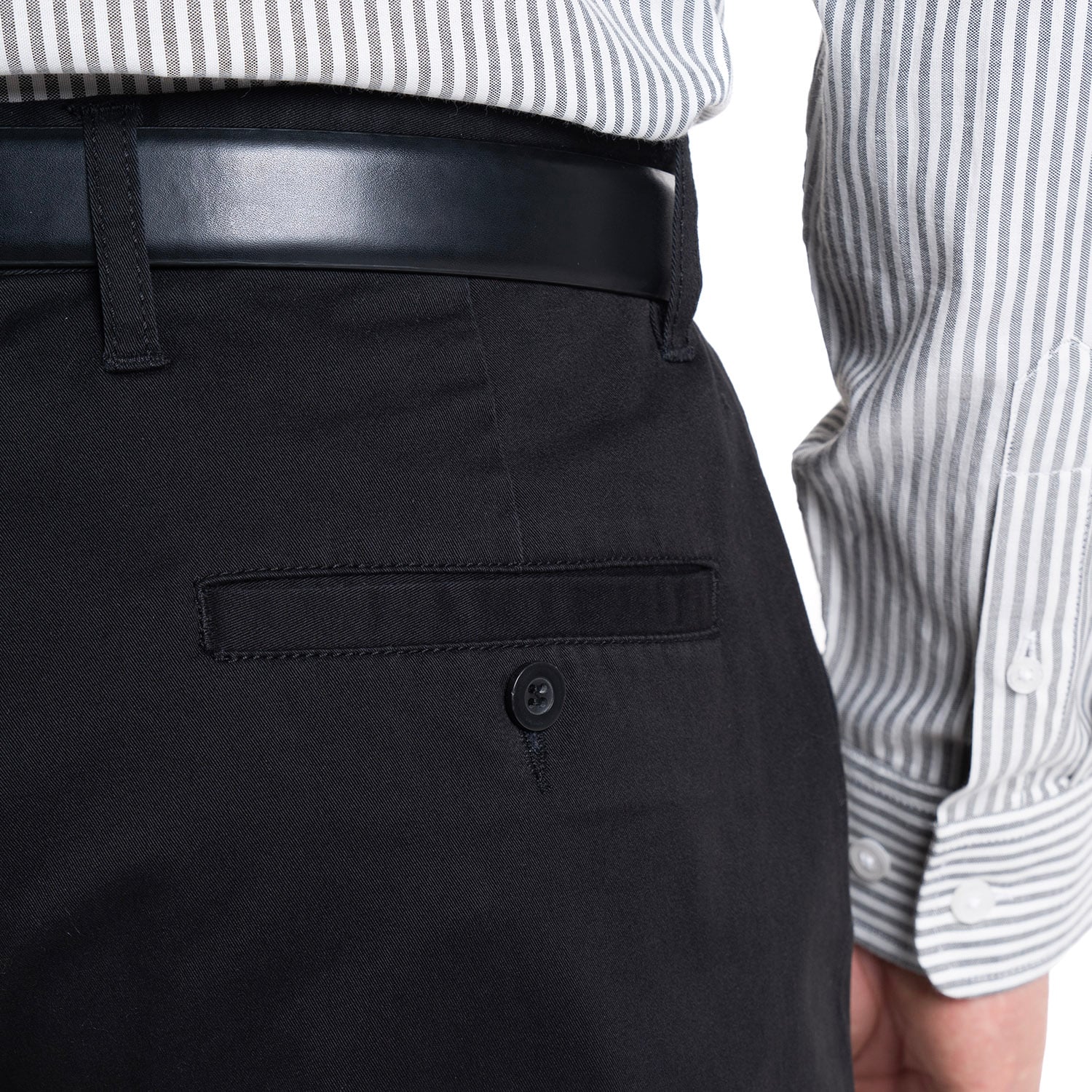 PANTALÓN FRENTE PLANO SPANDEX REGULAR FIT | NEGRO - 3