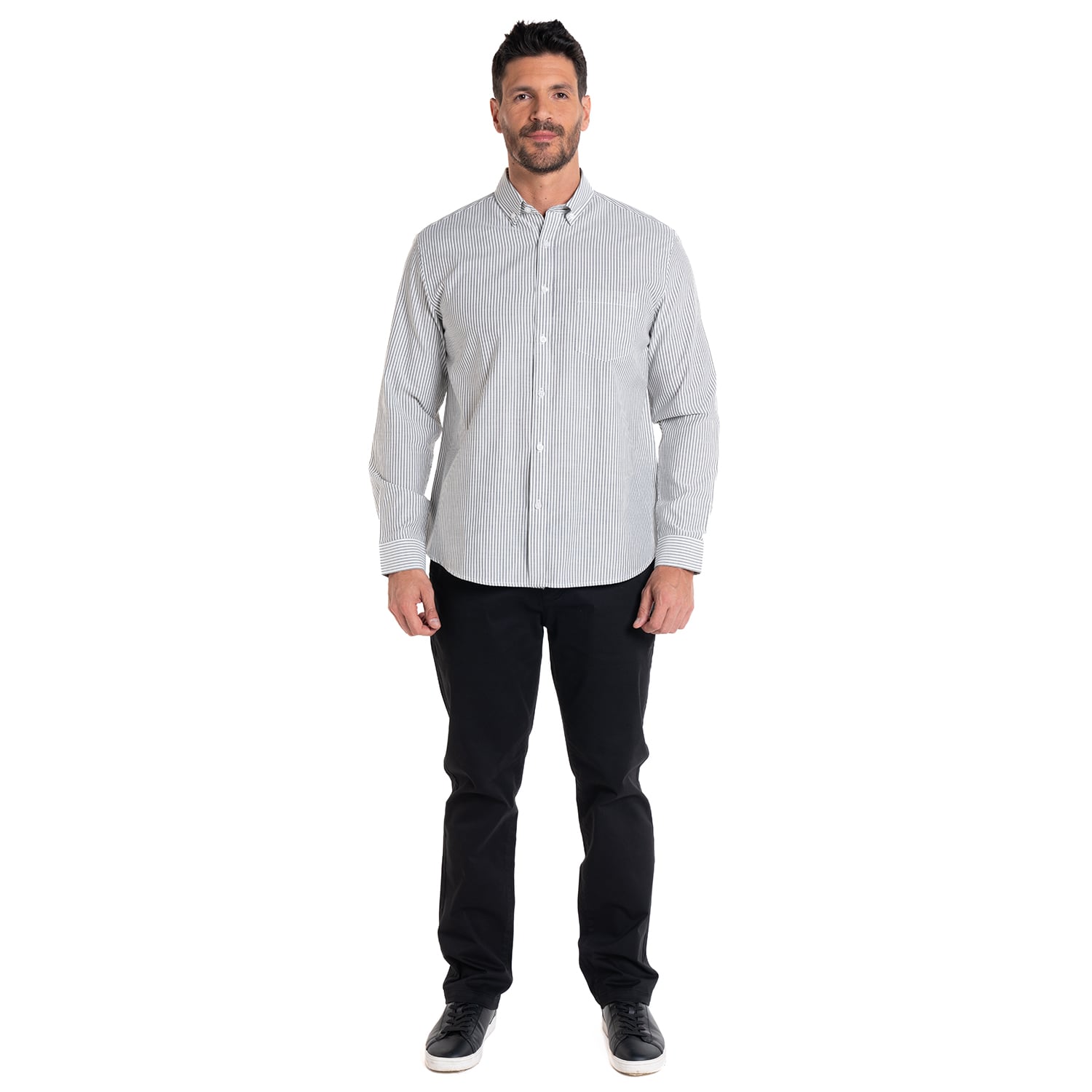 PANTALÓN FRENTE PLANO SPANDEX REGULAR FIT | NEGRO - 4