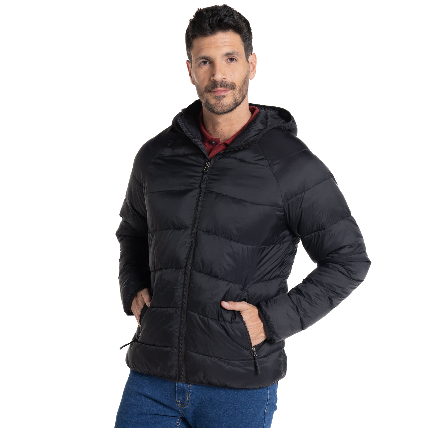 PARKA CON CAPUCHA | EN COLOR NEGRO - 1