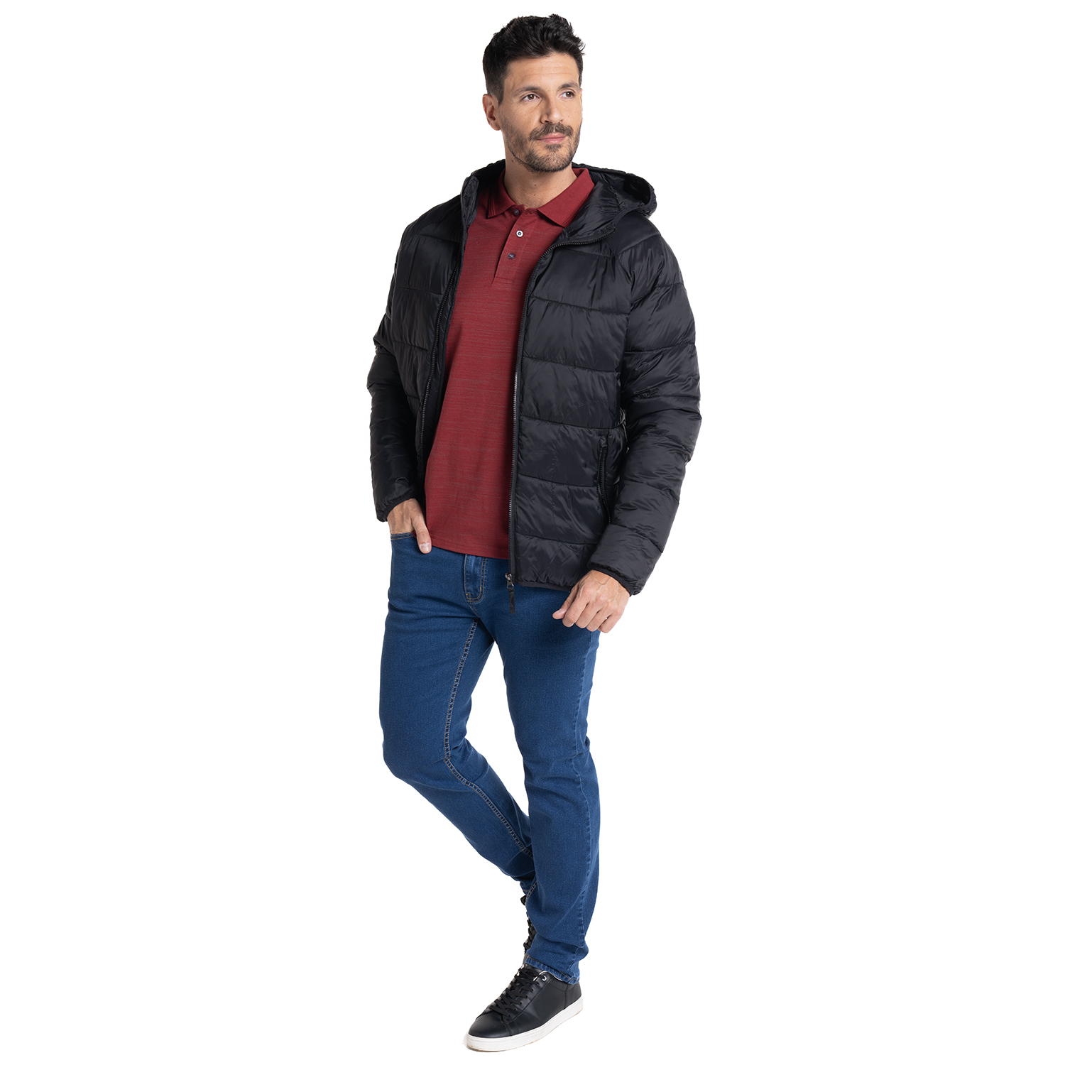 PARKA CON CAPUCHA | EN COLOR NEGRO - 4
