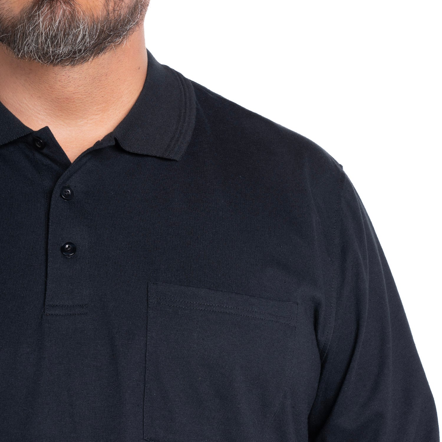 POLERA MANGA LARGA JERSEY CUELLO CAMISERO | GRIS - 3