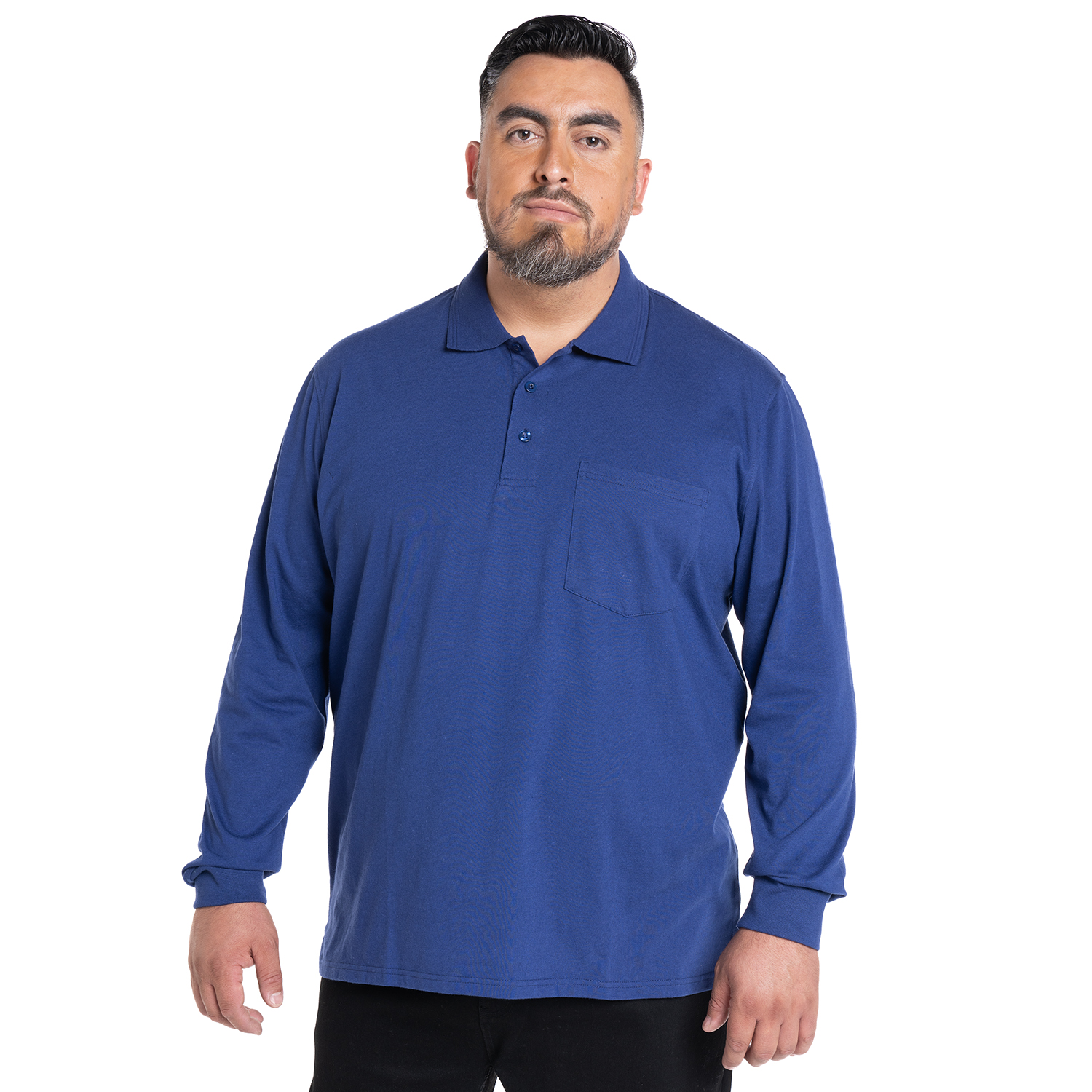 POLERA MANGA LARGA JERSEY CUELLO CAMISERO | GRIS - 5