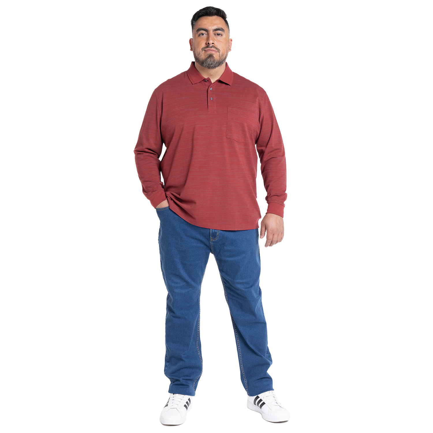 POLERA MANGA LARGA PIQUÉ SLUB | ROJO - 4