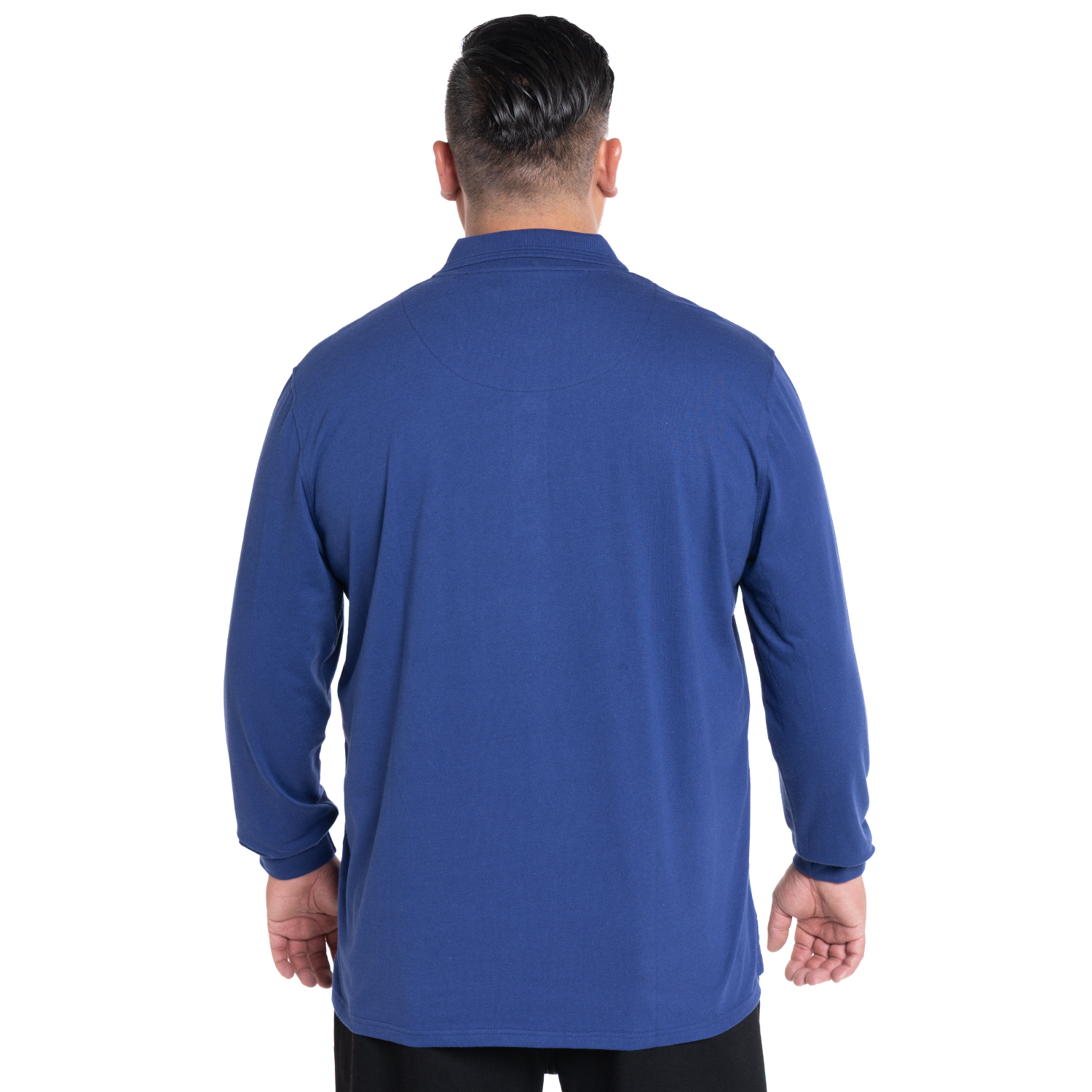 POLERA MANGA LARGA JERSEY CUELLO CAMISERO | AZUL - 2