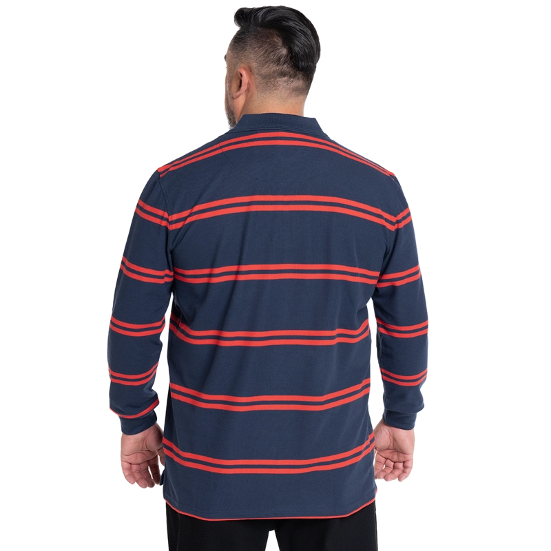 POLERA MANGA LARGA PIQUE LISTADA | ROJO - 2