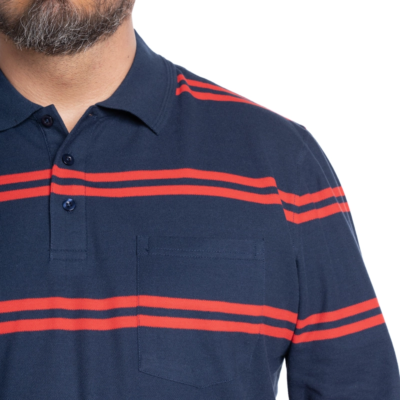 POLERA MANGA LARGA PIQUE LISTADA | ROJO - 3
