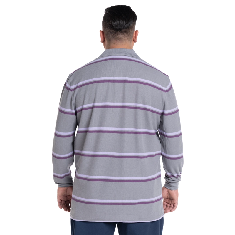 POLERA MANGA LARGA PIQUE LISTADA | GRIS CLARO - 2