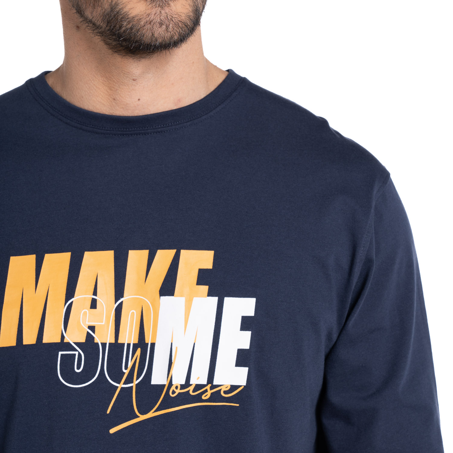 POLERA MANGA LARGA JERSEY ESTAMPADO FRONT | AZUL MARINO - 3