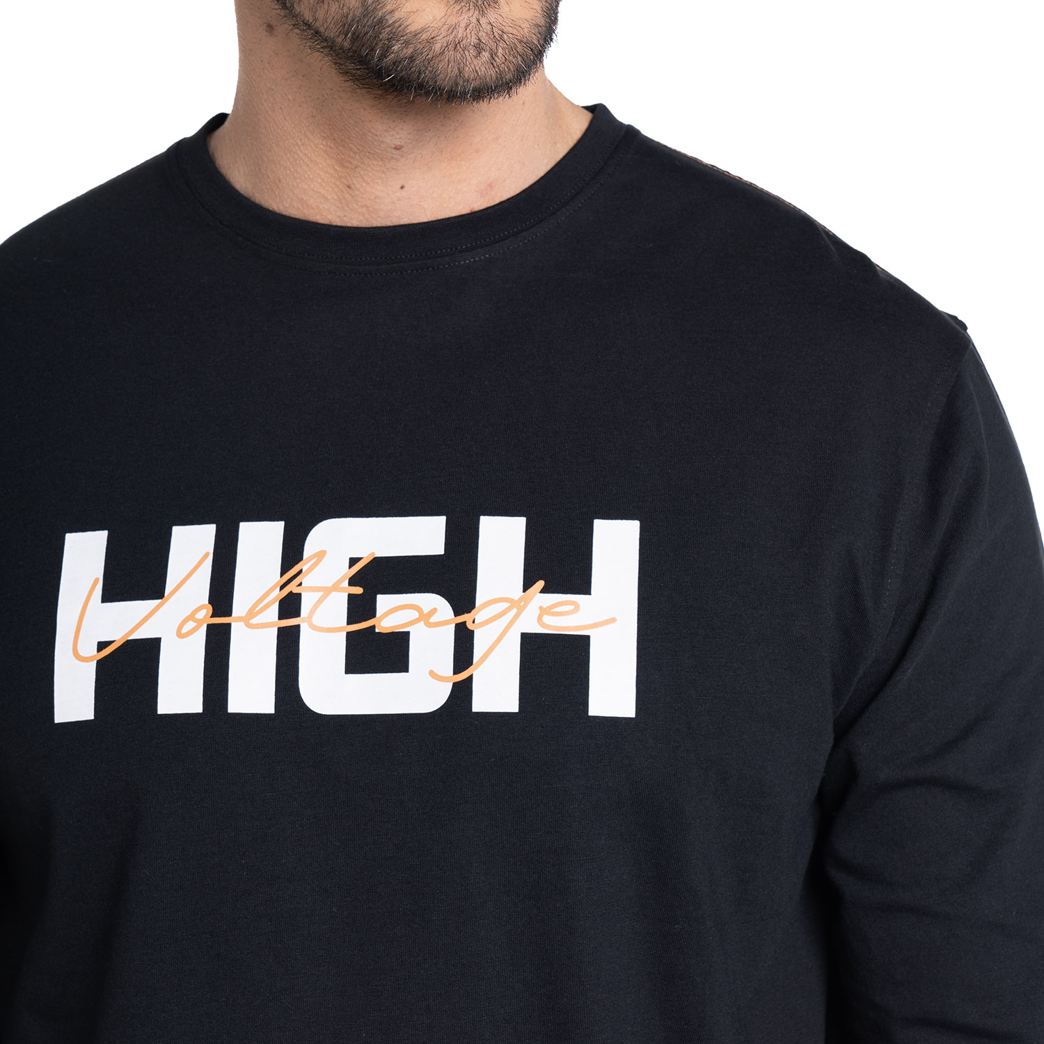 POLERA MANGA LARGA JERSEY ESTAMPADO FRONT | EN COLOR NEGRO - 3