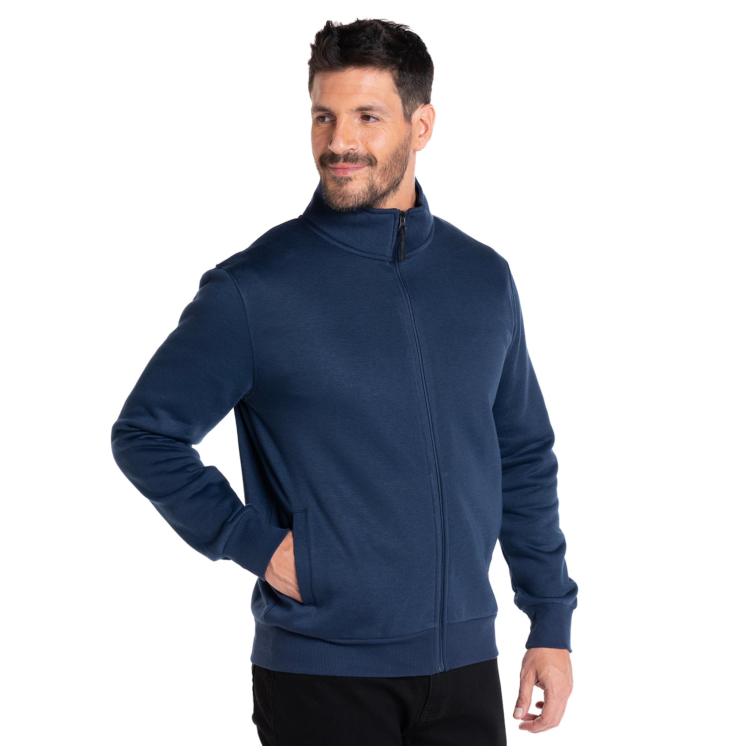 POLERON CUELLO ALTO SIN CAPUCHA | AZUL - 1