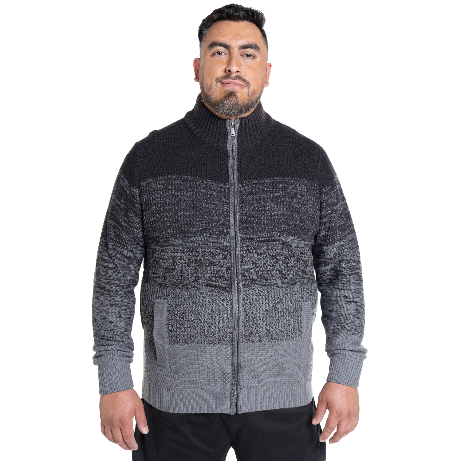 SWEATER FULL ZIPPER | GRIS OSCURO - 1