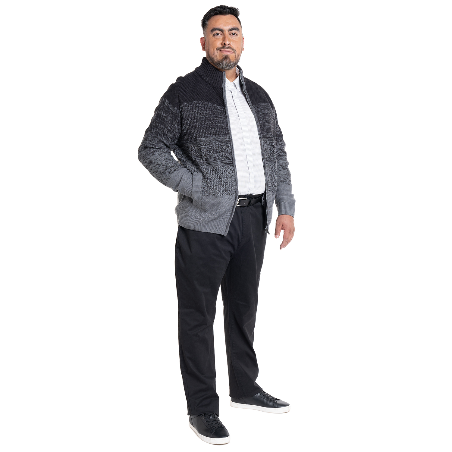 SWEATER FULL ZIPPER | GRIS OSCURO - 4