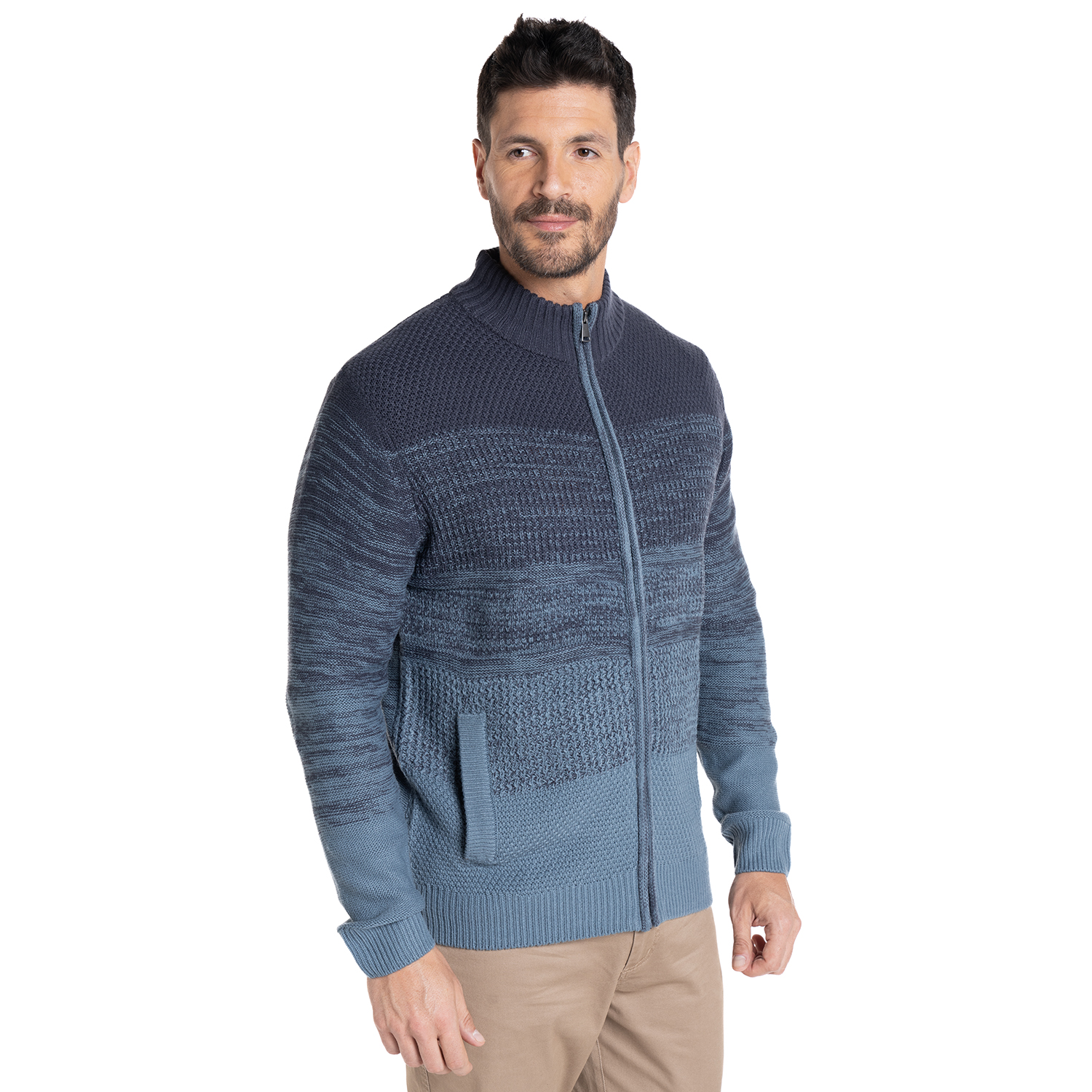 SWEATER FULL ZIPPER | AZUL - 1
