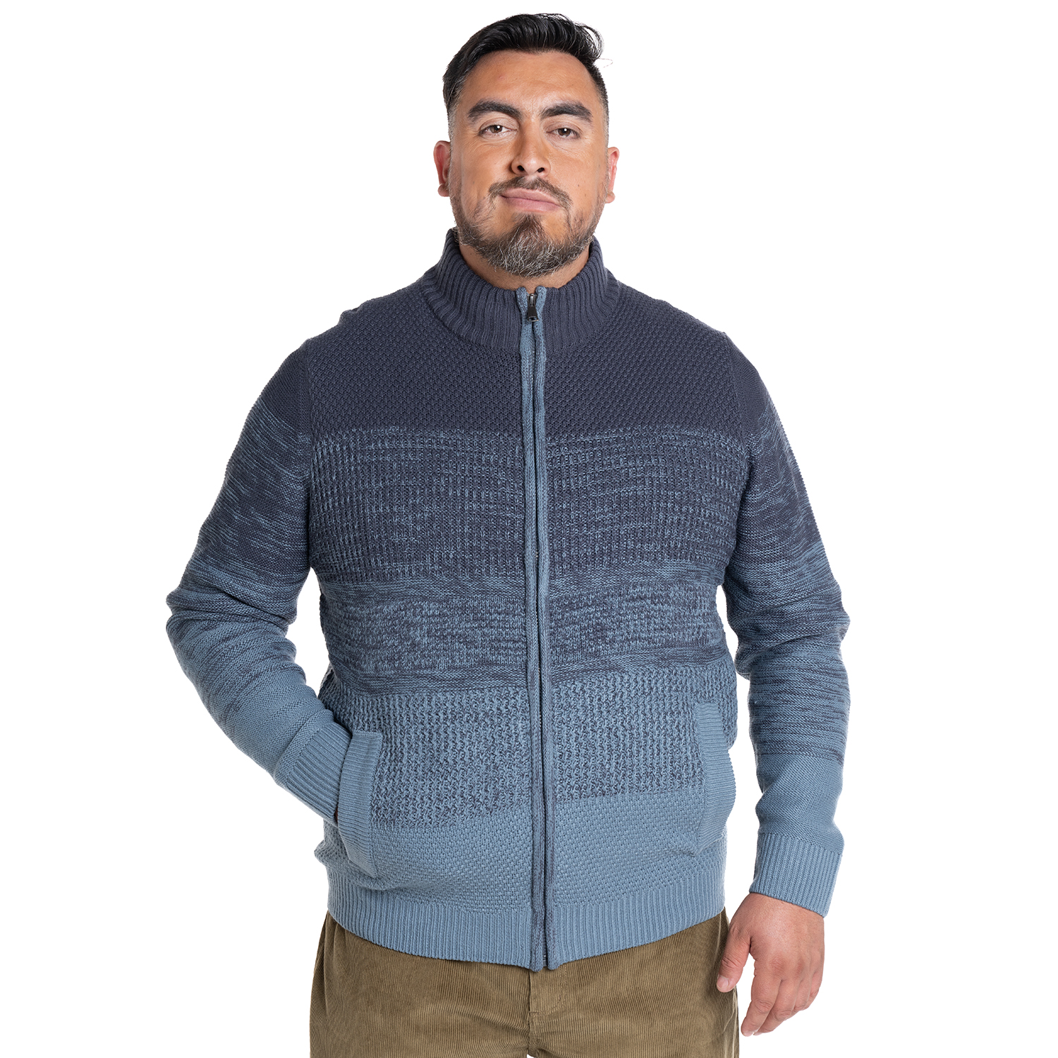 SWEATER FULL ZIPPER | AZUL - 1