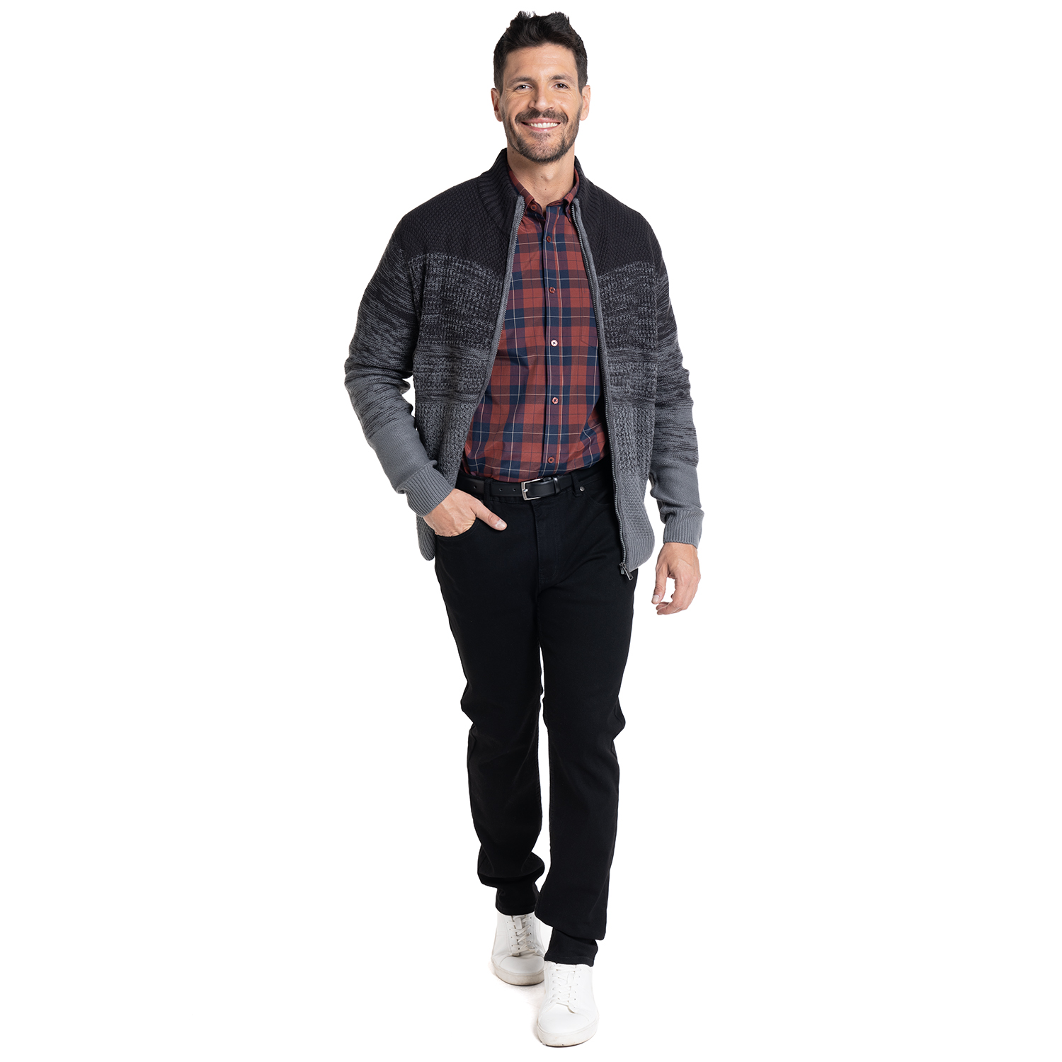 SWEATER FULL ZIPPER | GRIS OSCURO - 4