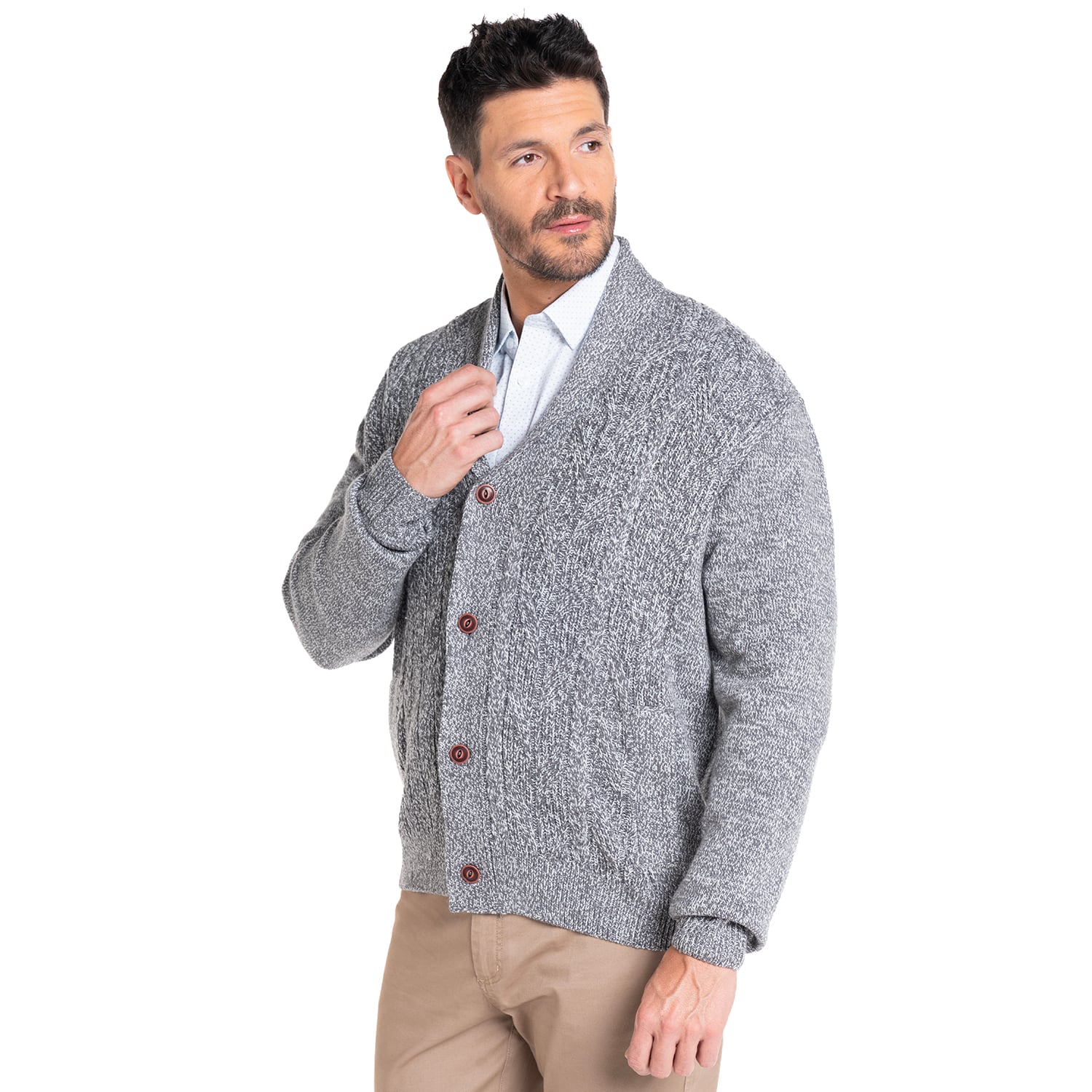 SWEATER CARDIGAN | GRIS - 1