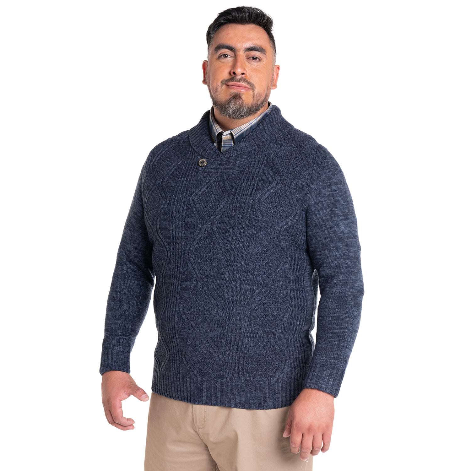 SWEATER CUELLO CRUZADO | AZUL MARINO - 1